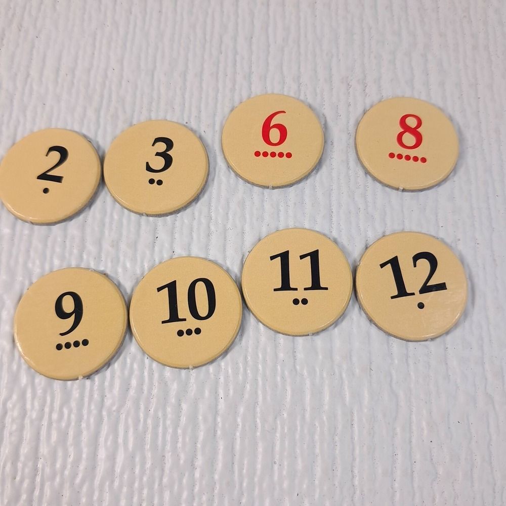 The Settlers of Catan Seafarers game number token set 8 replacement parts 3063